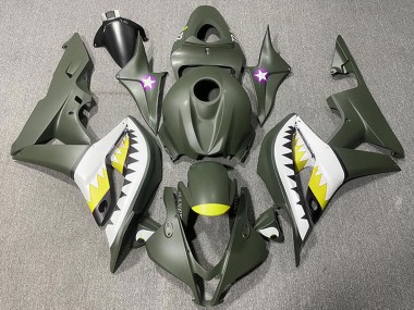 Comprar Carenados Moto Honda CBR600RR 2007-2008 - Verde Militar Blanco Amarillo Tiburón