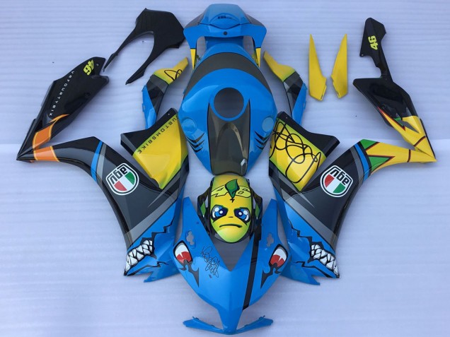 Comprar Carenados Moto Honda CBR1000RR 2012-2016 - Azul Amarillo Negro Brillante Tiburón Teeth
