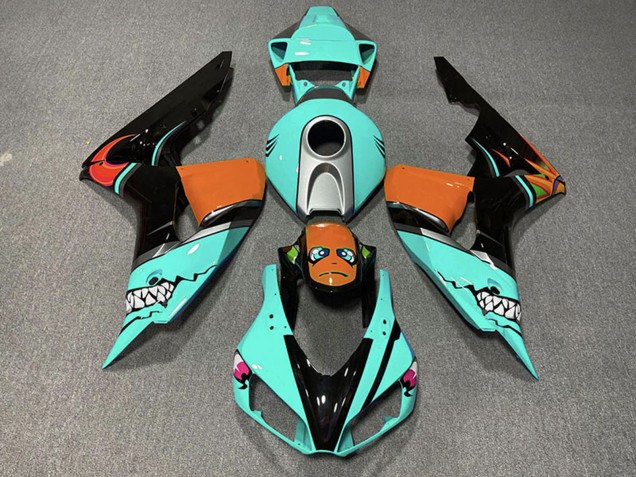 Comprar Carenados Moto Honda CBR1000RR 2006-2007 - Cian Azul Naranja Negro Brillante Tiburón