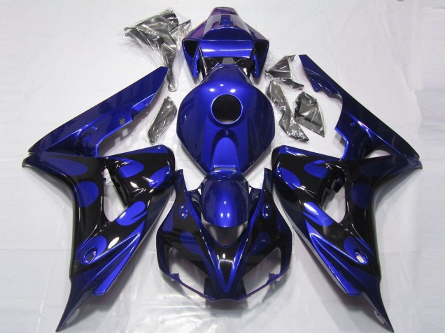 Comprar Carenados Moto Honda CBR1000RR 2006-2007 - Azul Negro Brillante Llama