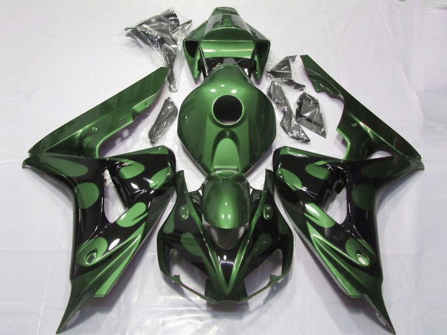 Comprar Carenados Moto Honda CBR1000RR 2006-2007 - Verde Negro Brillante Llama