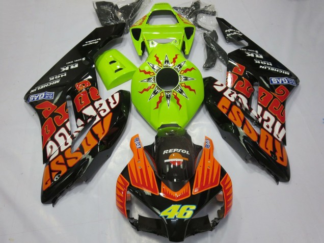 Comprar Carenados Moto Honda CBR1000RR 2004-2005 - Verde Lima Naranja Negro Brillante Rossi 46