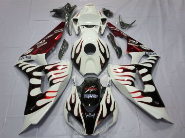 Comprar Carenados Moto Honda CBR1000RR 2006-2007 - Blanco Rojo Negro Brillante Llama
