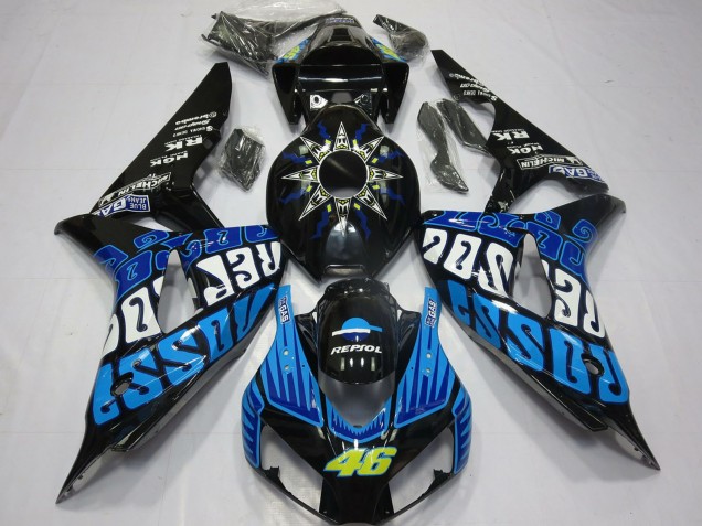 Comprar Carenados Moto Honda CBR1000RR 2006-2007 - Negro Brillante Azul Rossi 46