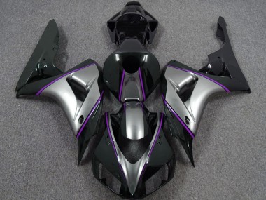 Comprar Carenados Moto Honda CBR1000RR 2006-2007 - Plata Púrpura Negro Brillante Pinstripe