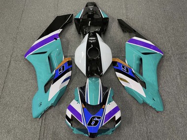 Comprar Carenados Moto Honda CBR1000RR 2004-2005 - Blanco Azul Verdoso Púrpura Negro 6