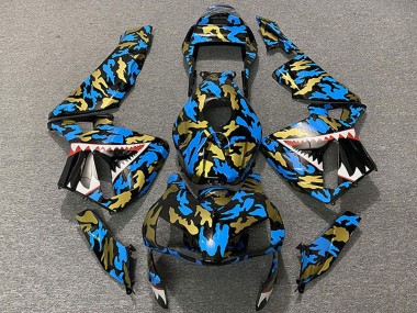 Comprar Carenados Moto Honda CBR600RR 2003-2004 - Azul Oro Camouflage Tiburón