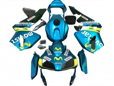 Comprar Carenados Moto Honda CBR600RR 2003-2004 - Azul Claro Amarillo Verde MoviStar
