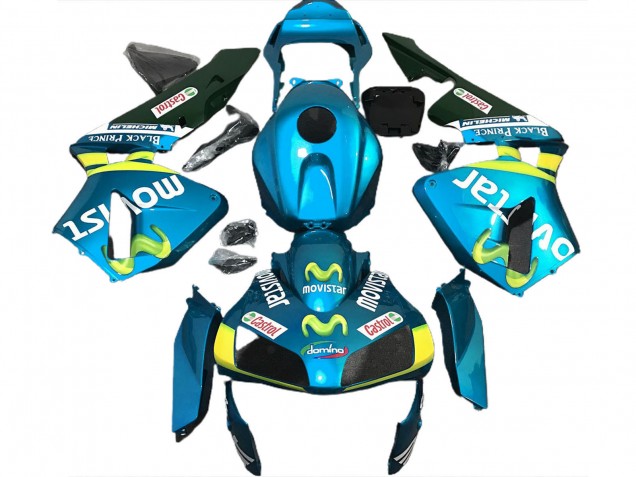 Comprar Carenados Moto Honda CBR600RR 2003-2004 - Azul Claro Amarillo Verde MoviStar