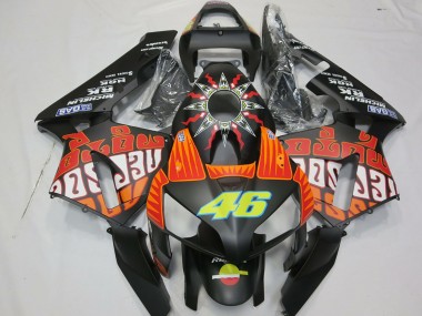 Comprar Carenados Moto Honda CBR600RR 2003-2004 - Negro Mate Naranja Amarillo Rossi 46