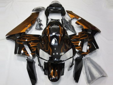 Comprar Carenados Moto Honda CBR600RR 2003-2004 - Negro Brillante Naranja Llama