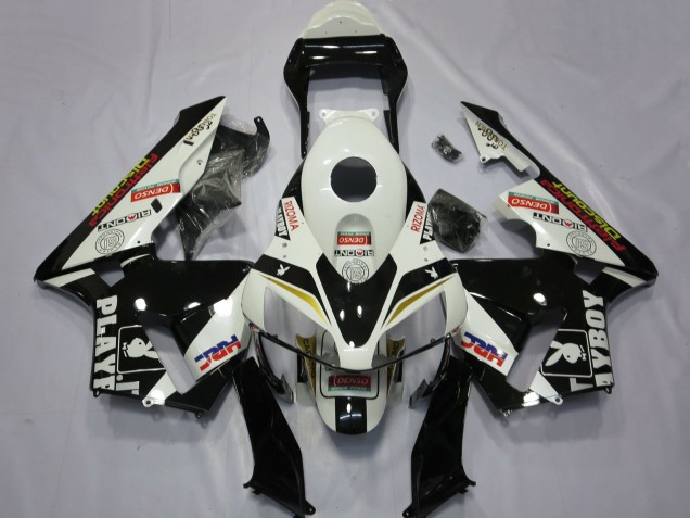 Comprar Carenados Moto Honda CBR600RR 2003-2004 - Blanco Amarillo Negro Brillante HRC Playboy
