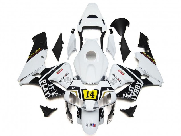 Comprar Carenados Moto Honda CBR600RR 2003-2004 - Blanco Amarillo Negro Brillante Playboy 14