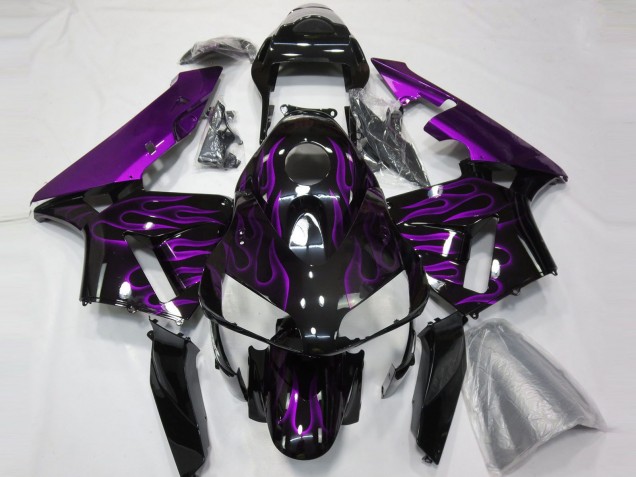 Comprar Carenados Moto Honda CBR600RR 2003-2004 - Negro Brillante Púrpura Llama