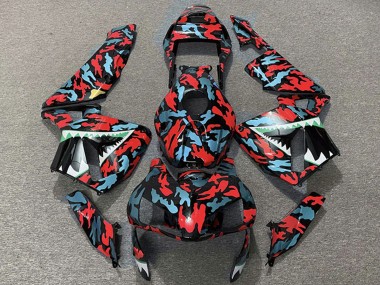 Comprar Carenados Moto Honda CBR600RR 2003-2004 - Rojo Azul Camouflage Tiburón