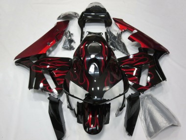 Comprar Carenados Moto Honda CBR600RR 2003-2004 - Negro Brillante Rojo Llama