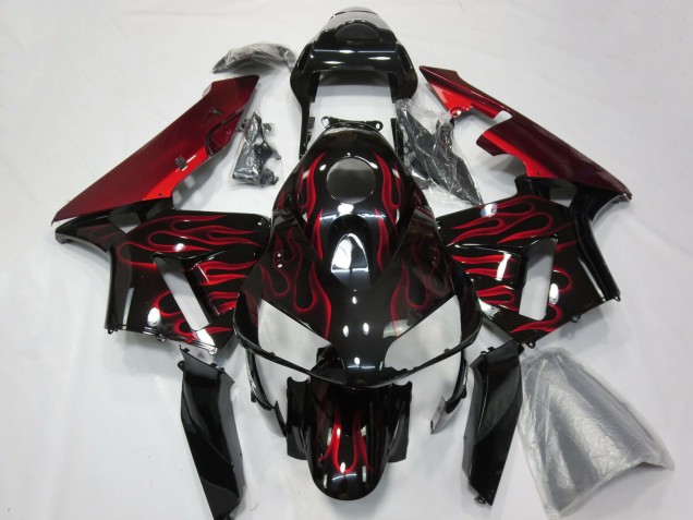 Comprar Carenados Moto Honda CBR600RR 2003-2004 - Negro Brillante Rojo Llama