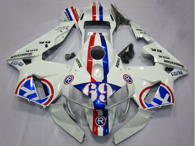 Comprar Carenados Moto Honda CBR600RR 2003-2004 - Blanco Rojo Azul Repsol 69