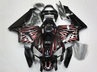 Comprar Carenados Moto Honda CBR600RR 2005-2006 - Negro Brillante Plata Rojo Llama