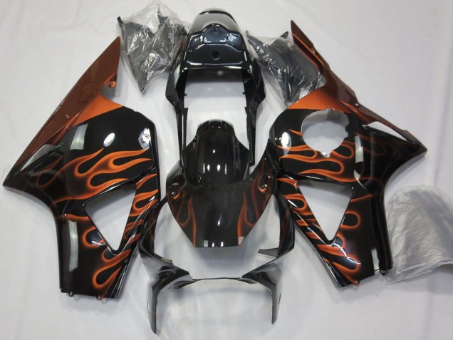 Comprar Carenados Moto Honda CBR954RR 2002-2003 - Negro Brillante Naranja Llama