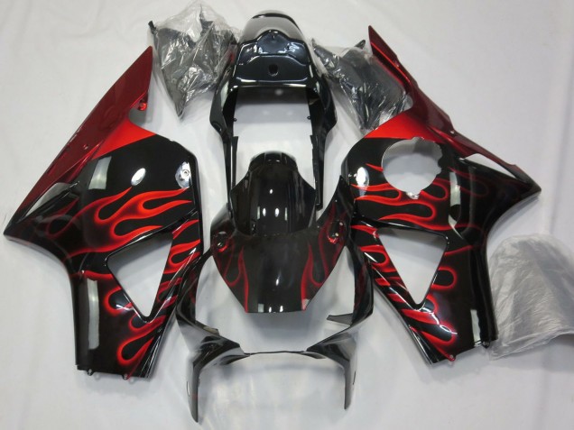 Comprar Carenados Moto Honda CBR954RR 2002-2003 - Negro Brillante Rojo Llama