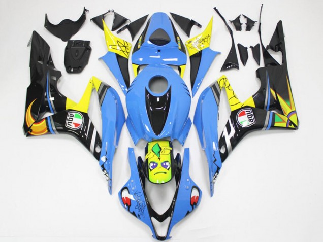 Comprar Carenados Moto Honda CBR600RR 2007-2008 - Azul Claro Amarillo Negro Brillante Tiburón