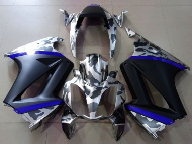 Comprar Carenados Moto Honda VFR 800 2002-2013 - Gris Camouflage Azul Negro Mate