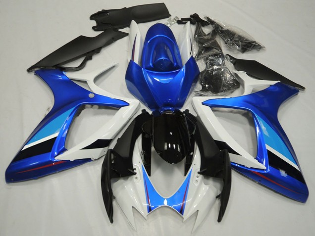 Comprar Carenado Moto Suzuki GSXR 600 / GSXR 750 2006-2007 - Blanco Azul Negro Brillante Raya