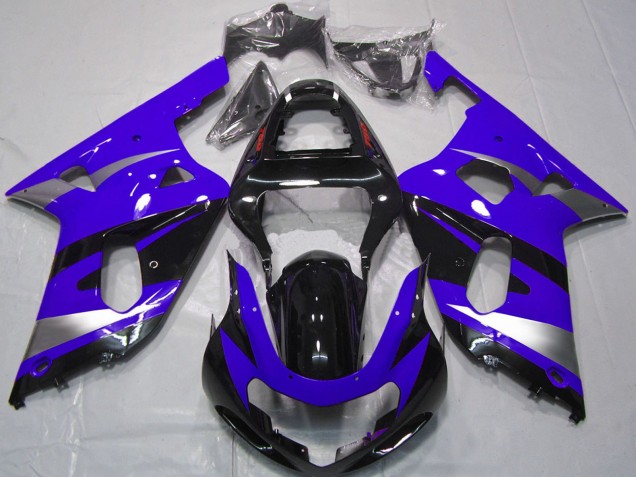 Comprar Carenados Moto Suzuki GSXR 600 / GSXR 750 2001-2003 - Azul Plata Negro Brillante OEM Estilo