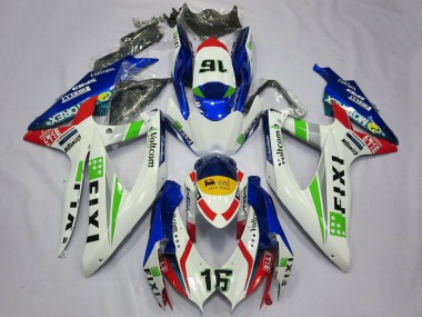 Comprar Carenados Moto Suzuki GSXR 600 / GSXR 750 2008-2010 - Blanco Azul Verde Amarillo Rojo Fixi 16