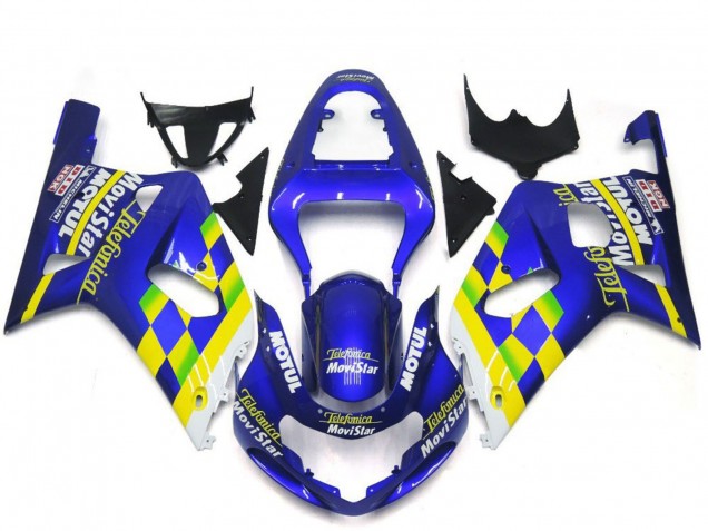 Comprar Carenados Moto Suzuki GSXR 600 / GSXR 750 2001-2003 - Azul Amarillo Verde Blanco MoviStar