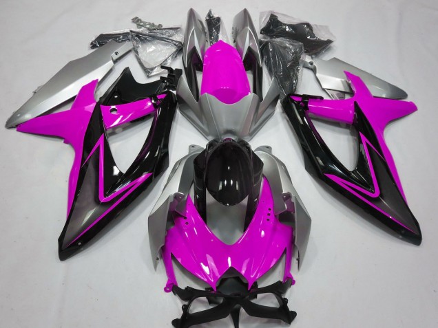 Comprar Carenados Moto Suzuki GSXR 600 / GSXR 750 2008-2010 - Plata Rosa Negro Brillante