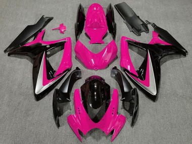 Comprar Carenados Moto Suzuki GSXR 600 / GSXR 750 2006-2007 - Rosa Plata Negro Brillante OEM Estilo