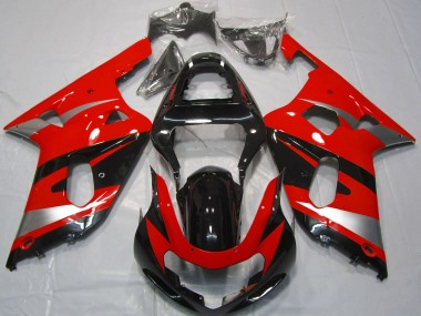 Comprar Carenados Moto Suzuki GSXR 600 / GSXR 750 2001-2003 - Rojo Plata Negro Brillante OEM Estilo