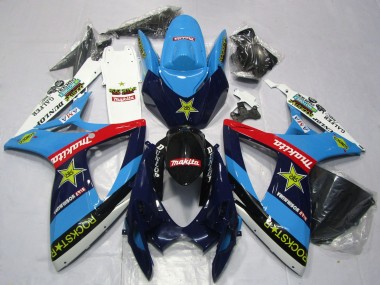 Comprar Carenados Moto Suzuki GSXR 600 / GSXR 750 2006-2007 - Azul Blanco Rojo Negro Brillante Rockstar