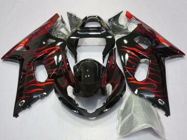 Comprar Carenados Moto Suzuki GSXR 600 / GSXR 750 2001-2003 - Negro Brillante Rojo Llama