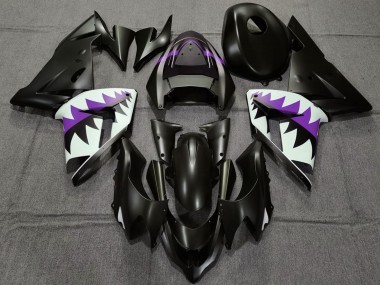 Comprar Carenados Moto Kawasaki ZX10R 2004-2005 - Negro Mate Púrpura Tiburón