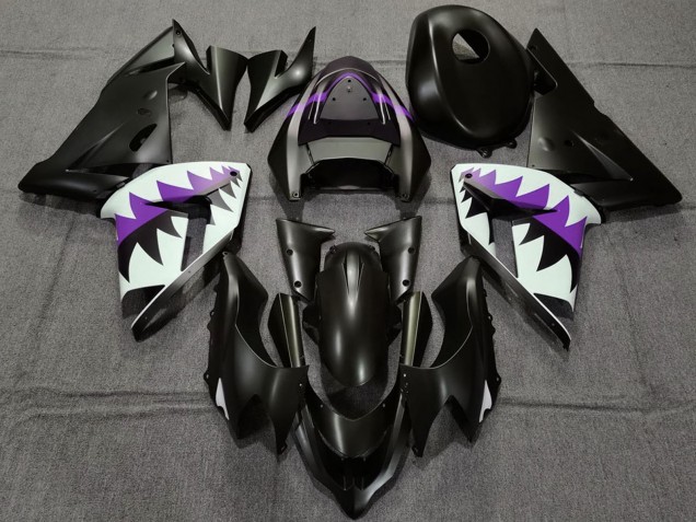 Comprar Carenados Moto Kawasaki ZX10R 2004-2005 - Negro Mate Púrpura Tiburón