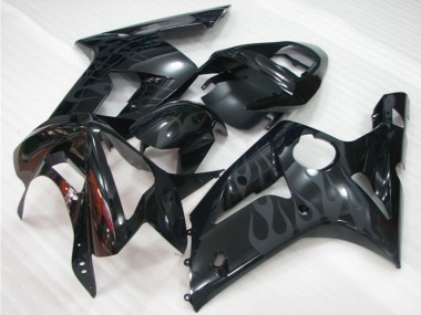 Comprar Carenados Moto Kawasaki ZX6R 2003-2004 - Negro Brillante Gris Llama