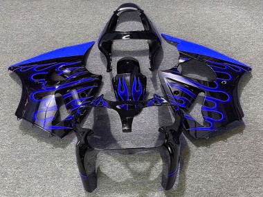 Comprar Carenados Moto Kawasaki ZX6R 2000-2002 - Negro Brillante Azul Llama