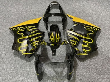 Comprar Carenados Moto Kawasaki ZX6R 2000-2002 - Negro Brillante Amarillo Llama