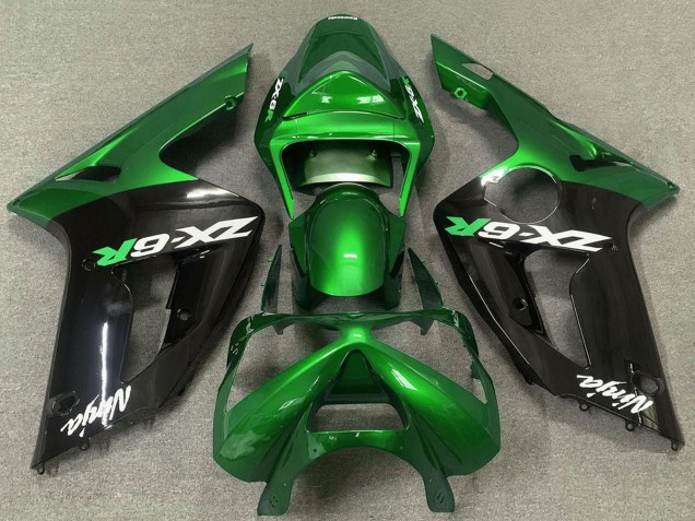 Comprar Carenados Moto Kawasaki ZX6R 2003-2004 - Verde Negro Brillante
