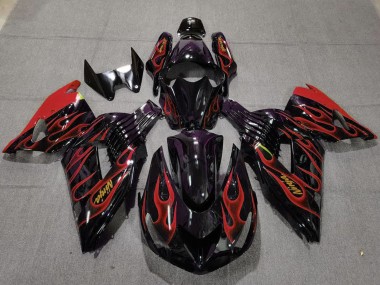 Comprar Carenados Moto Kawasaki ZX14R 2006-2011 - Negro Brillante Rojo Llama Oro Ninja