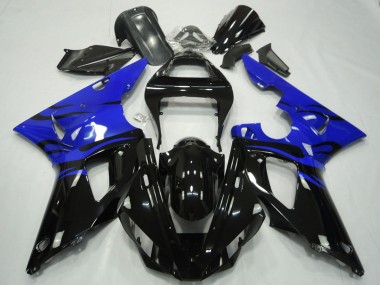 Comprar Carenados Moto Yamaha R1 2000-2001 - Azul Negro Brillante Llama