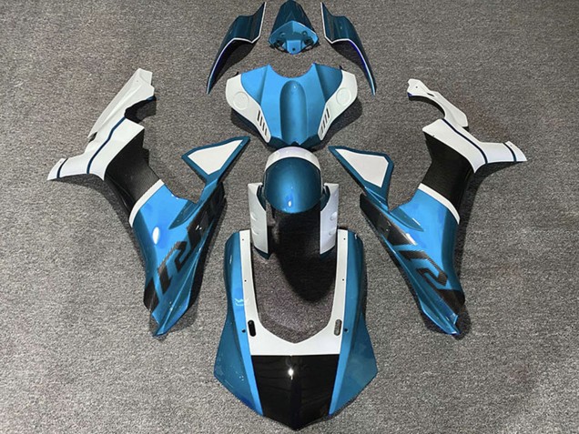 Comprar Carenados Moto Yamaha R1 2015-2019 - Azul Claro Blanco FibraCarbono Accents