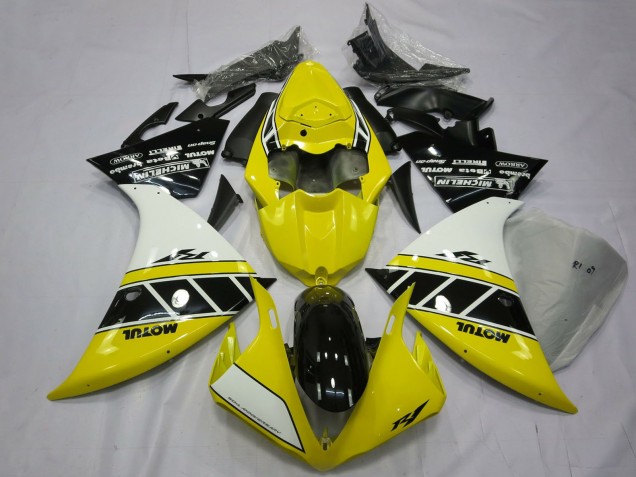 Comprar Carenados Moto Yamaha R1 2012-2014 - Blanco Amarillo Negro Brillante