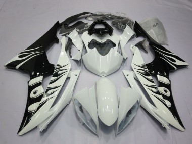 Comprar Carenados Moto Yamaha R6 2008-2016 - Blanco Negro Brillante Llama