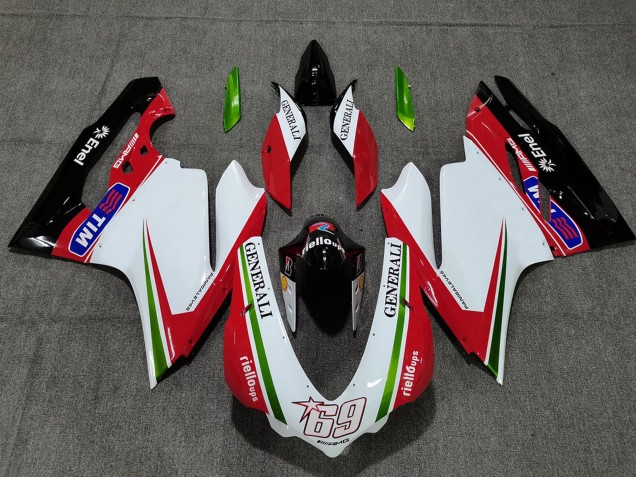 Comprar Carenados Moto Ducati 959 1299 2015-2020 - Blanco Rojo Verde Negro Brillante Generali Tim 69