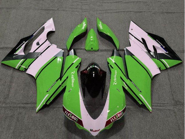 Comprar Carenados Moto Ducati 959 1299 2015-2020 - Blanco Verde Negro Brillante Unibat Flex-Box OEM Estilo