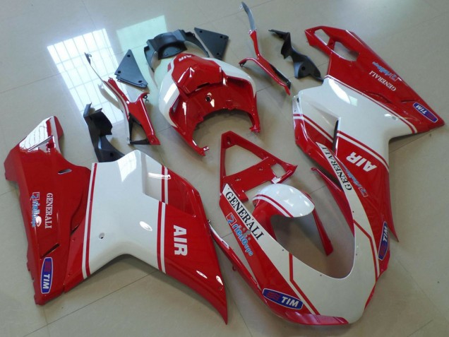 Comprar Carenados Moto Ducati 848 1098 1198 2007-2014 - Rojo Blanco Air Generali Tim